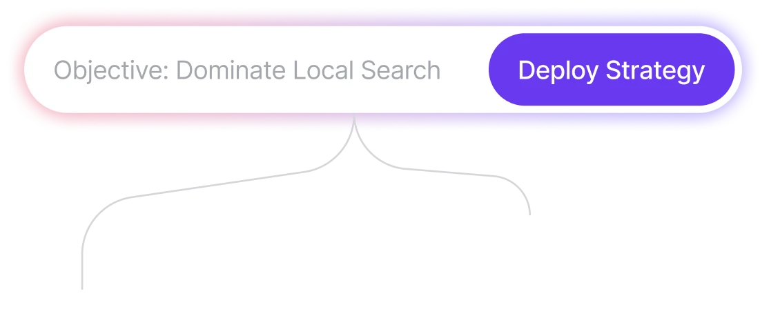 Dark mode graphic highlighting search dominance and digital marketing architecture